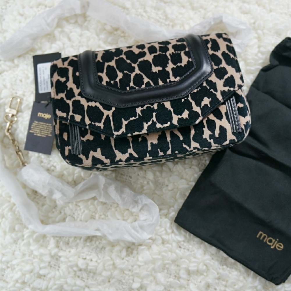 NWT Maje Leopard Print Evening Bag